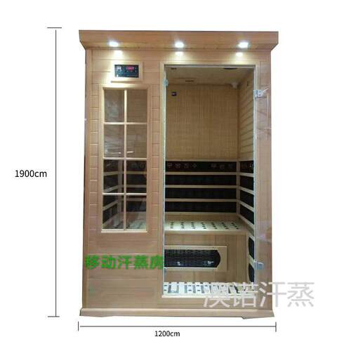 双人实木汗蒸箱远红外可移动家用汗蒸房电气石发汗房光波桑拿浴房