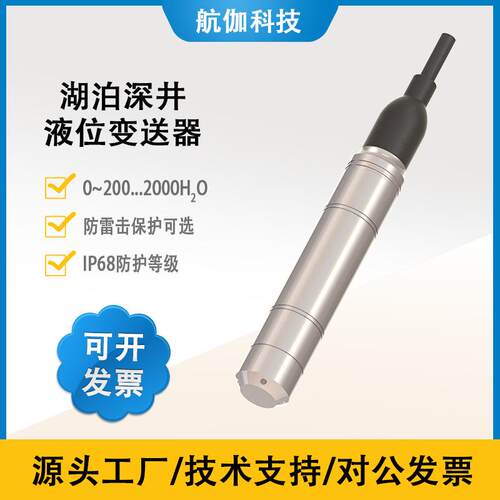 压力式液位变送器深井水位计湖泊水位传感器IP68防水4-20mA/RS485