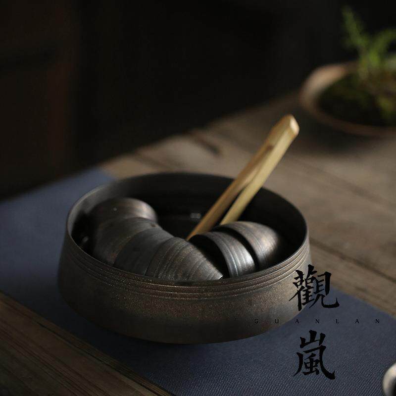 超大号手工茶洗铁釉杯洗水洗茶具茶杯收纳碗陶瓷建水茶道配件笔洗