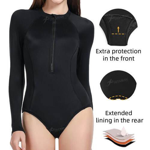 Triangle one-piece long sleeved swimsuit layer
