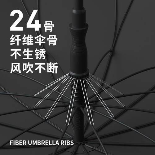 24骨长柄雨伞男大号双人三人超大加固加厚结实抗风商务一片伞防漏