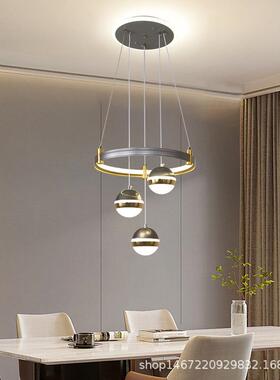 简约餐厅吊灯吧台餐饮酒店LED餐吊灯家用饭厅灯现代轻奢吊灯