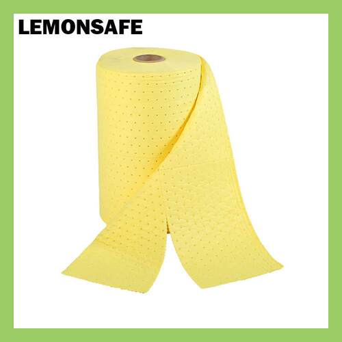 LEMONSAFE黄色吸液棉卷化学品吸附棉防酸碱溶剂吸收垫HRL01