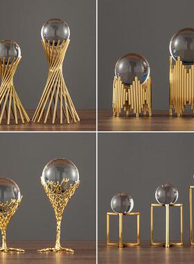 北欧轻奢房间客厅水晶球装饰品艺术简约办公室书桌电视柜水晶摆饰