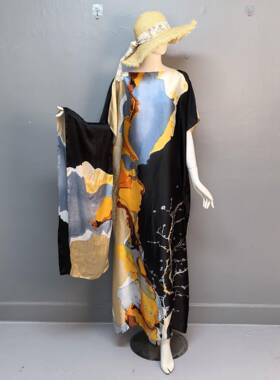 Women'S All-Season Fitted Long Dress & Scarf Set, Outfit,