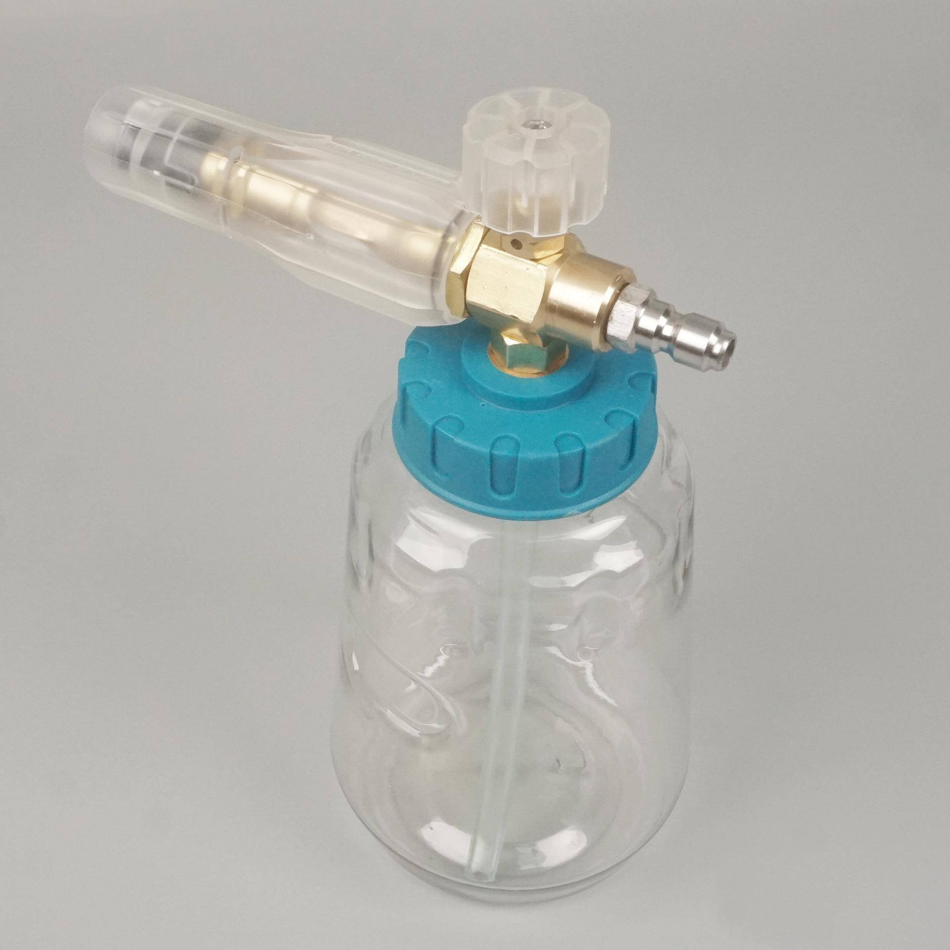 沫全透明壶头高压快插大口径壶洗车机MOF003铜1/4快插喷透明壶泡