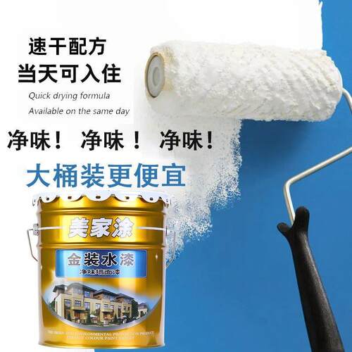 无甲醛超净味墙面涂料乳胶漆滚筒白色新房旧屋地下室厂家高效抗菌