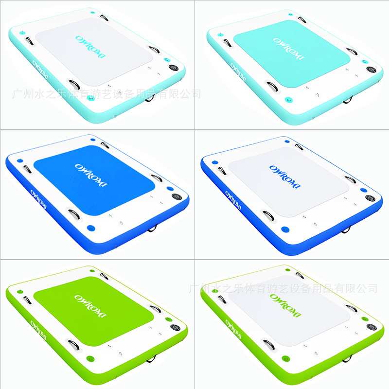 充气水上浮排EVA防滑垫停靠浮桥码头平台漂浮板钓鱼充气浮台垫子