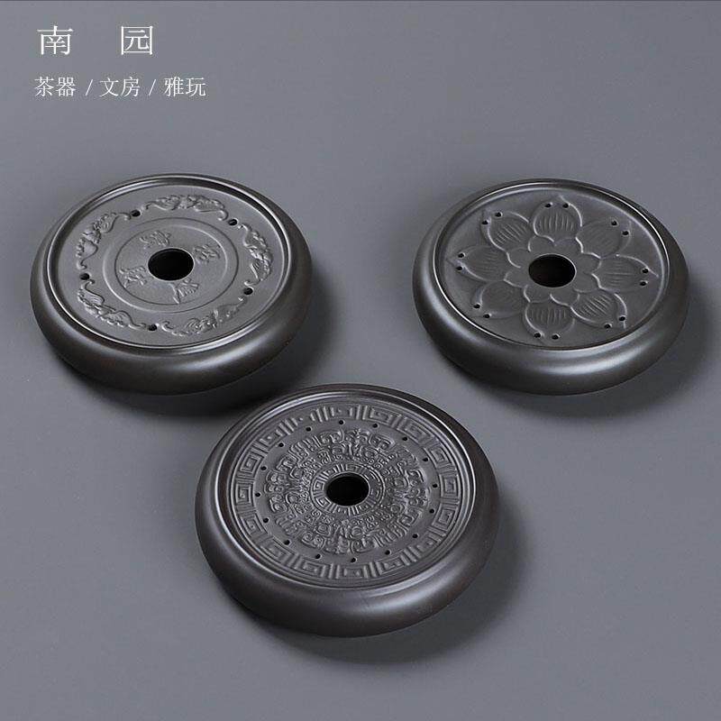 陶瓷底座可储水茶杯垫紫砂壶垫可排水壶承肥牛茶壶托功夫茶具配件