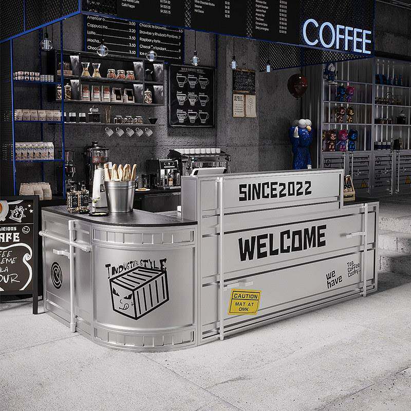 工业风吧台收银台汽车改装店创意前台健身房咖啡厅球馆商用接待台