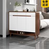 新中式 柜家用门口实木室内隔断大容量收纳柜入户客厅玄关柜一体 鞋