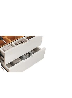 实木梳妆F99SJT98台卧室台代简约小户型化妆现收纳柜一体化妆床边