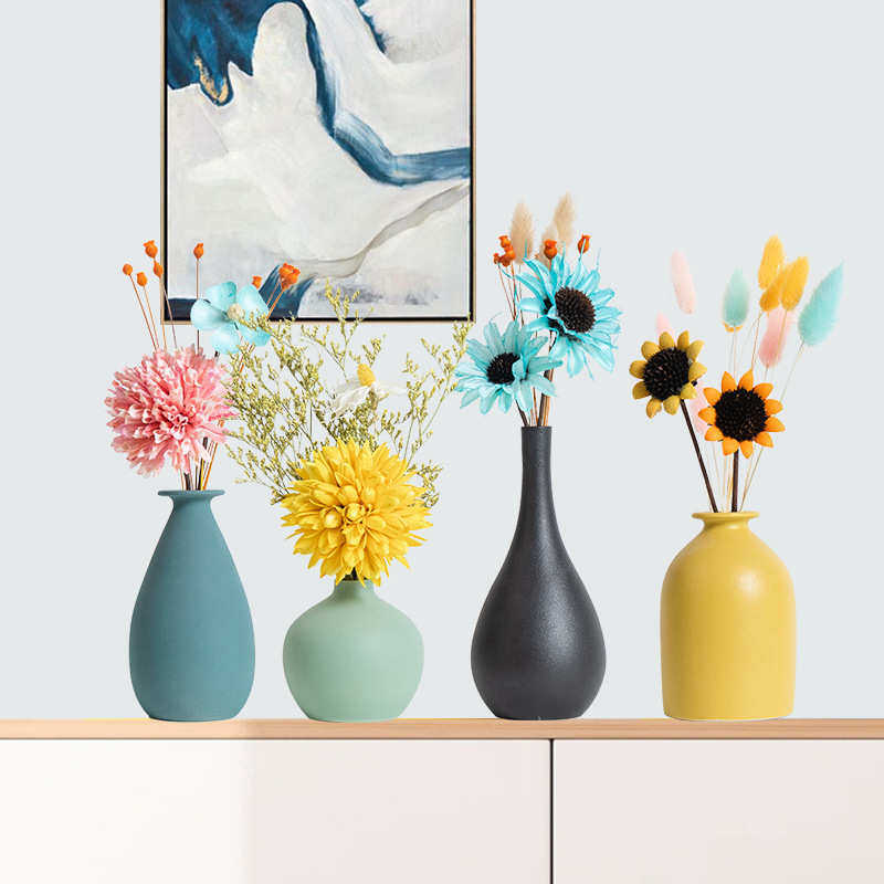 感北欧风创意陶瓷小花瓶轻奢干花客厅电视柜家居摆件装饰品,家居饰品,花瓶,淘宝优惠券,粉丝福利购,淘宝优惠卷