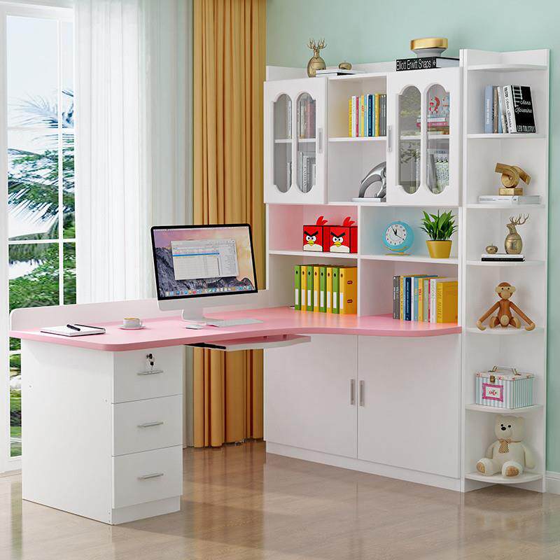 dpp书实习木书架MRT组合转角电脑桌台式书柜一体简约卧室家用桌学