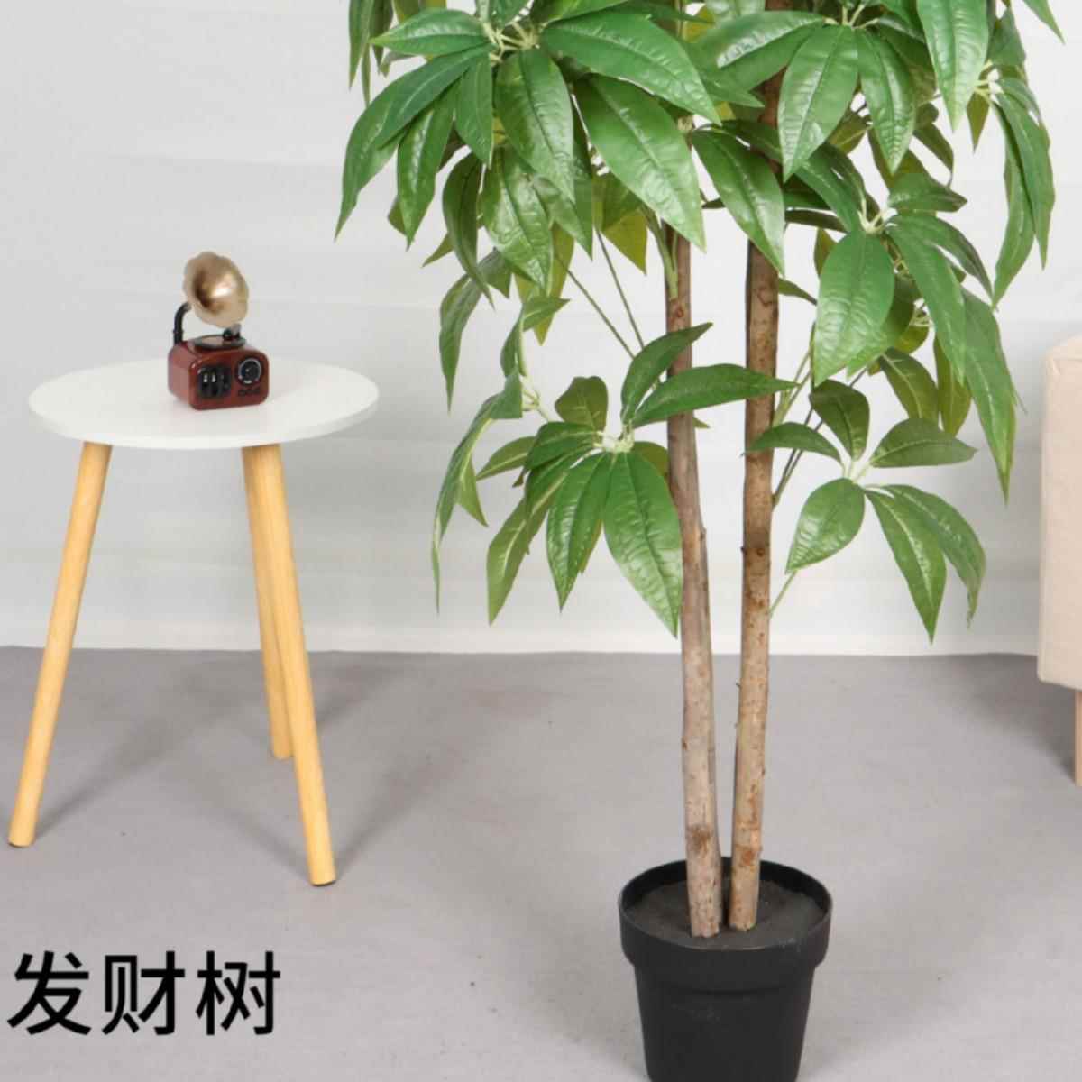 仿真内发财树塑装胶叶真树杆植客物落地盆栽树厅室花饰5689475假
