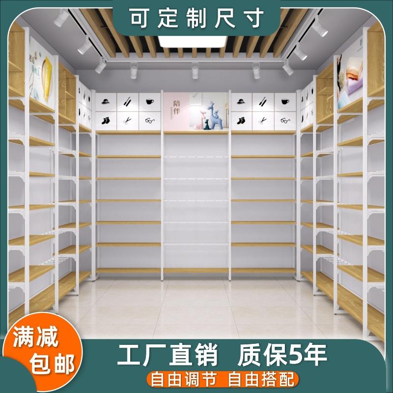 饰品货架展示架精品店货柜层板组合货架单面靠墙高柜带柜源头工厂