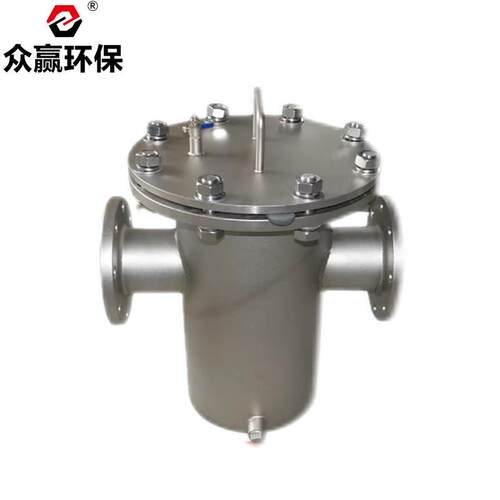 众赢环保 304不锈钢提篮式管道除污器毛发收集器蓝式过滤器dn80