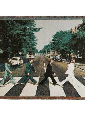 비틀즈블랭킷披头士乐队Beatles过马路艺术挂毯沙发毯