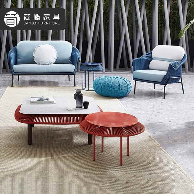 外藤编花园沙发酒店庭院茶几户墅藤编78椅组合阳台露天休别闲沙发