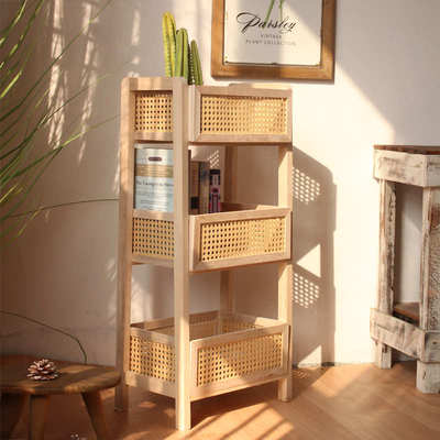 木质多层省空间收纳架儿童杂物零食整理架卫生间浴室厨房置物架子