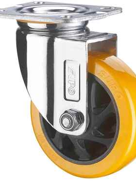 SUPO/向荣动万力5寸带双刹车橙色PU聚氨酯向脚轮C015-01A-25SC05S