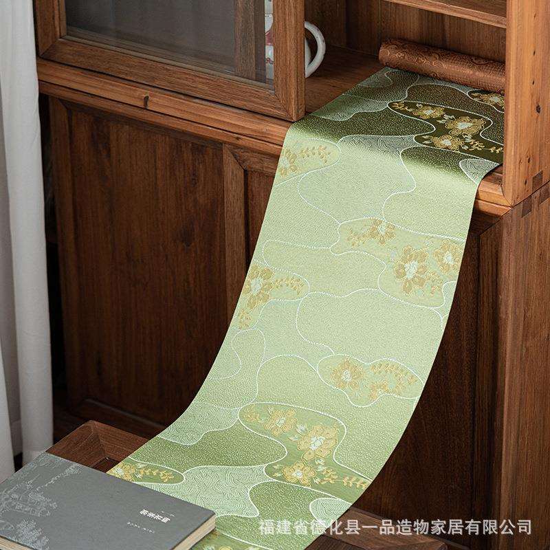 一品造物 新中式织锦彩云防水桌旗家用高端茶室茶桌长款茶席桌垫