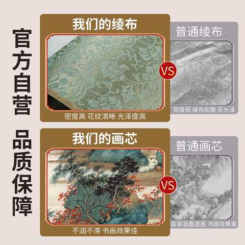 仿古花鸟国背画新式卷轴挂画画玄MSQ关装饰棋牌茶中室景画免打孔