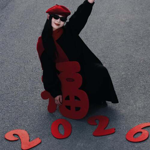 2026数字无纺布加大号福字墙贴跨年春节拍照出片神器新年拍摄道具