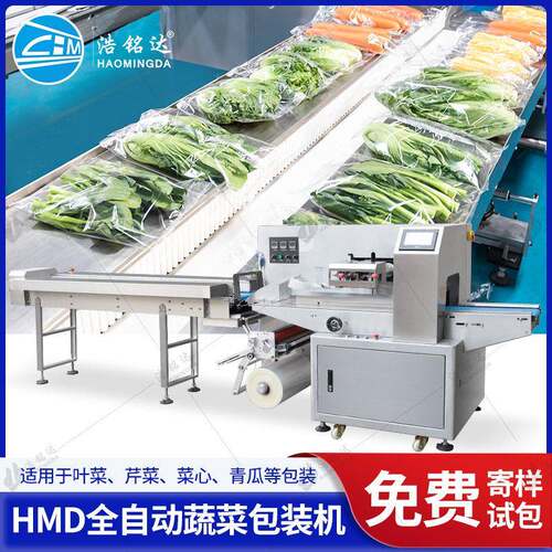 蔬菜包装机 自动打孔生鲜青菜叶菜套袋机 农业基地果蔬装袋打包机