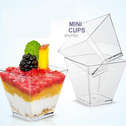 25/50/100 pcs 60ML Disposable Plastic Dessert Cup Portion Tr