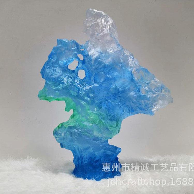 厂家直销透明树脂太湖石酒店别墅样板房艺术摆件抽象雕塑装饰家居