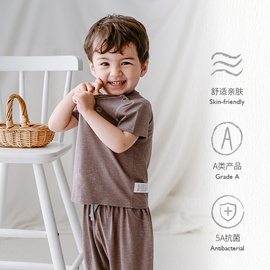 Nest Designs婴儿竹纤维儿童短袖T恤春夏季新生儿宝宝家居服睡衣