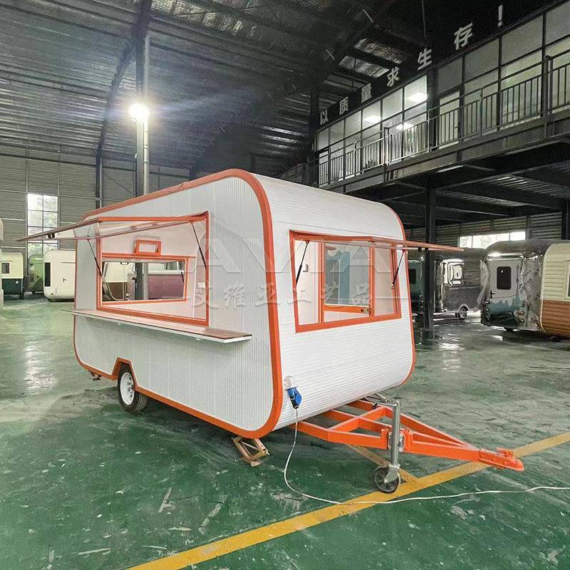 新品多功能简约海盗船咖啡餐车网红街景营地售货车奶茶甜品店车