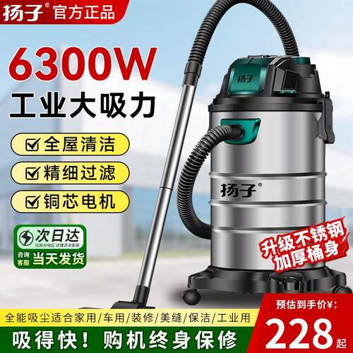 扬子工业吸尘器工业用大吸力商用大功率工厂车间粉尘强力吸尘机