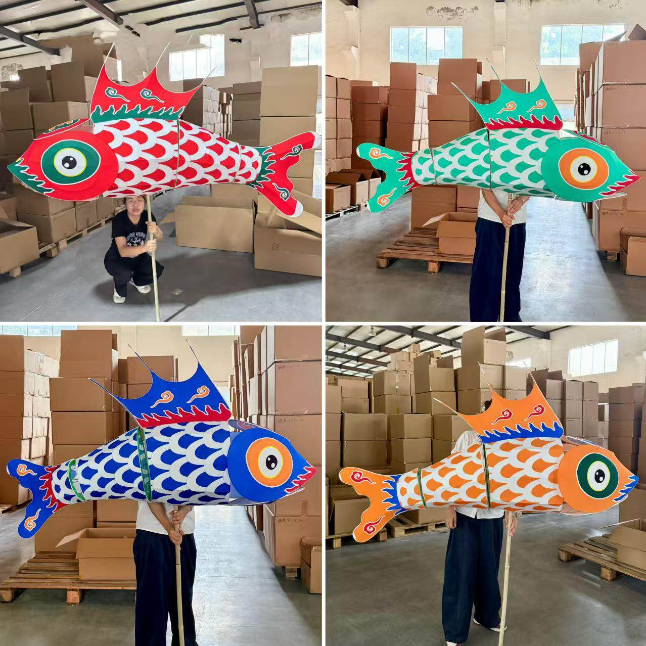 两米巡游鱼灯手持可亮灯可摆动中秋国庆节庆手工制作古典中式传统