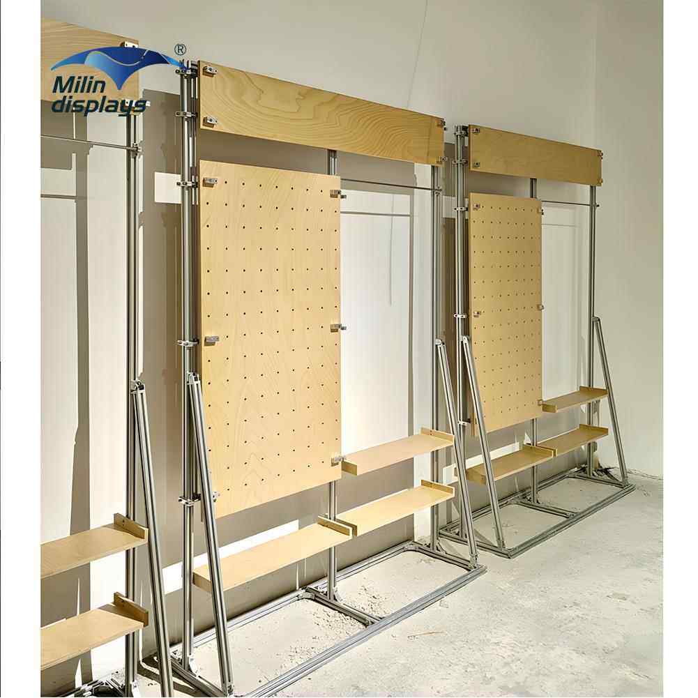 厂家直销铝材展示货架商品展示架挂钩洞洞板商超展厅商品展示架