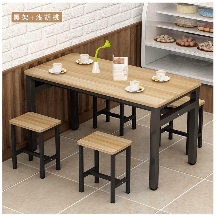 加厚钢管防刮耐磨小吃餐桌椅组合早餐店饭店专用桌椅商用长方形