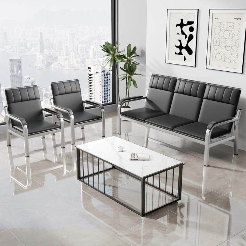 办公沙发三公位简易铁艺现代接待室会客长椅办室沙发茶无品牌/条