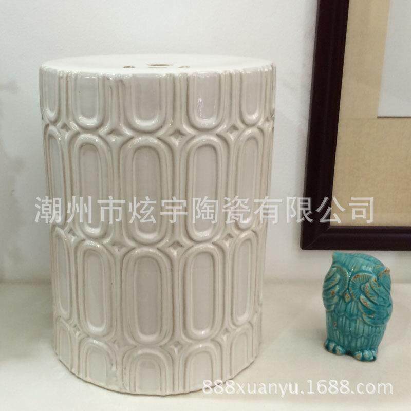 新款陶瓷古椅陶瓷凳陶瓷摆件工艺品家居摆设装饰凳子酒店餐厅摆件