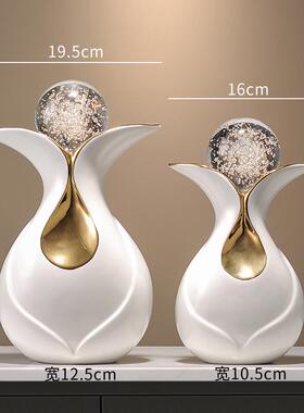 正品创意客陶瓷艺术摆件水晶球源电滚滚招财厅酒柜视柜办公财室装