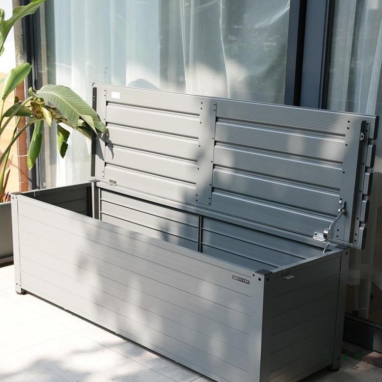 户外铝合金储物柜工具杂物收纳柜防晒防雨阳台室外花园储物凳带锁