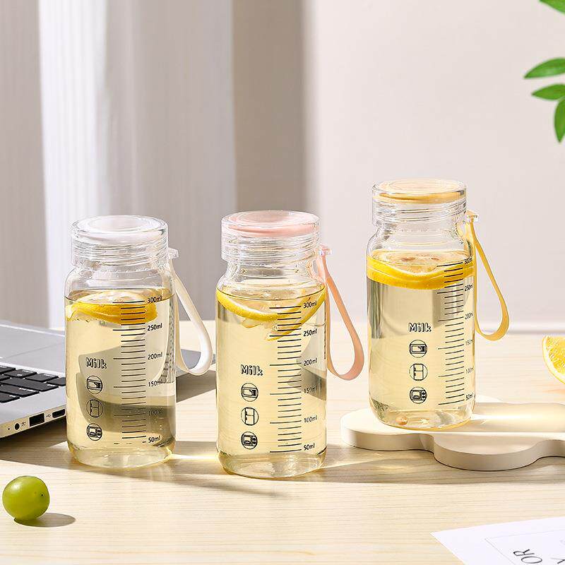 高硼硅耐高温牛奶杯家用便携外带学生咖啡杯玻璃带刻度高颜值水杯