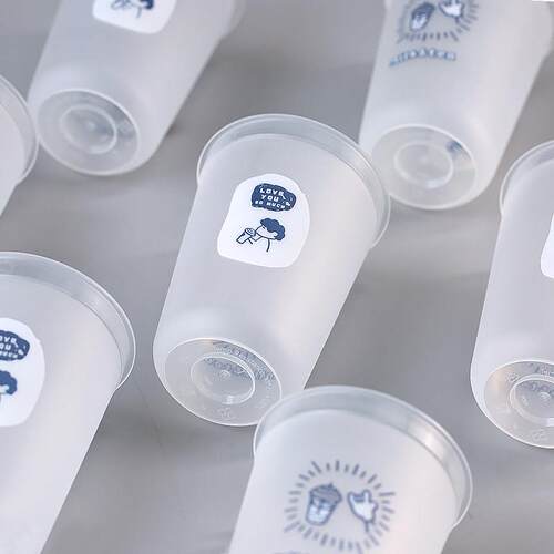 奶茶杯一次性带盖子商用500ml网红90口径磨砂注塑U型蛋糕甜品胖胖
