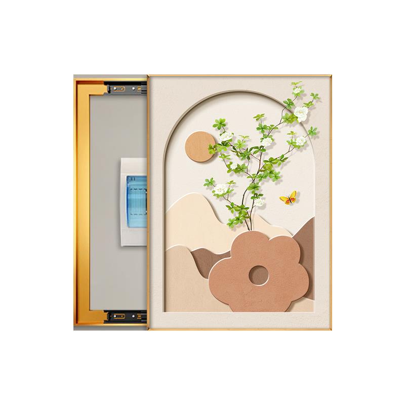 温馨花卉表箱装饰画简约20240805抽象遮电挡消防电栓弱电箱挂闸盒