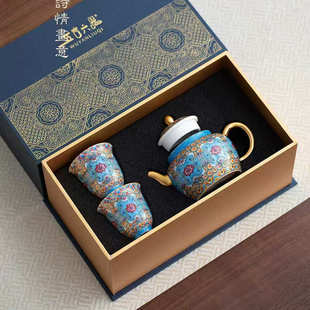 功夫茶具轻奢高档景德镇茶壶套装家用中式陶瓷高端珐琅彩茶杯送礼