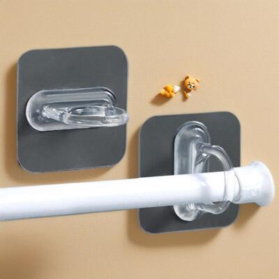 Ring-shaped adhesive hooks, wall-mounted curtain rod bracket