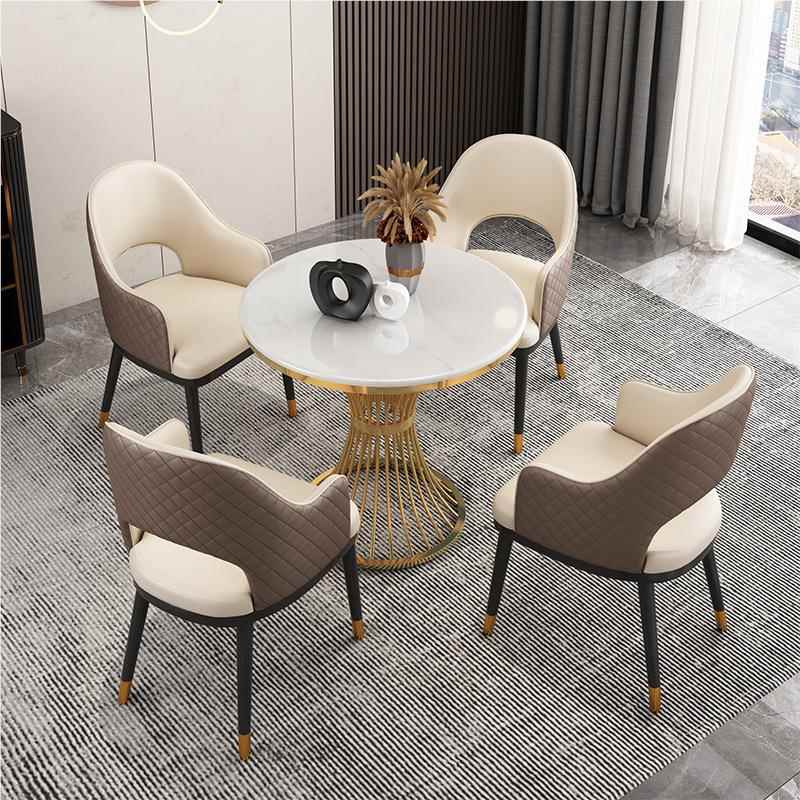 北欧大石小圆椅办公室客桌厅商务接待桌椅理KQ6.1704餐厅奶茶店铁