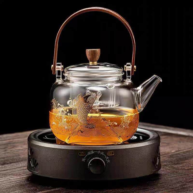 玻璃提梁壶电陶炉加热煮茶养生壶家用泡茶壶烧水耐高温煮茶器套装