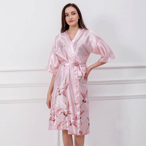 Women's silk nightgown, home morning gown, breathable home