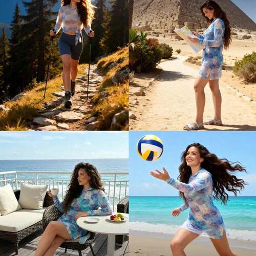 Mesh printed hooded sun protection dress, cover up shirt,